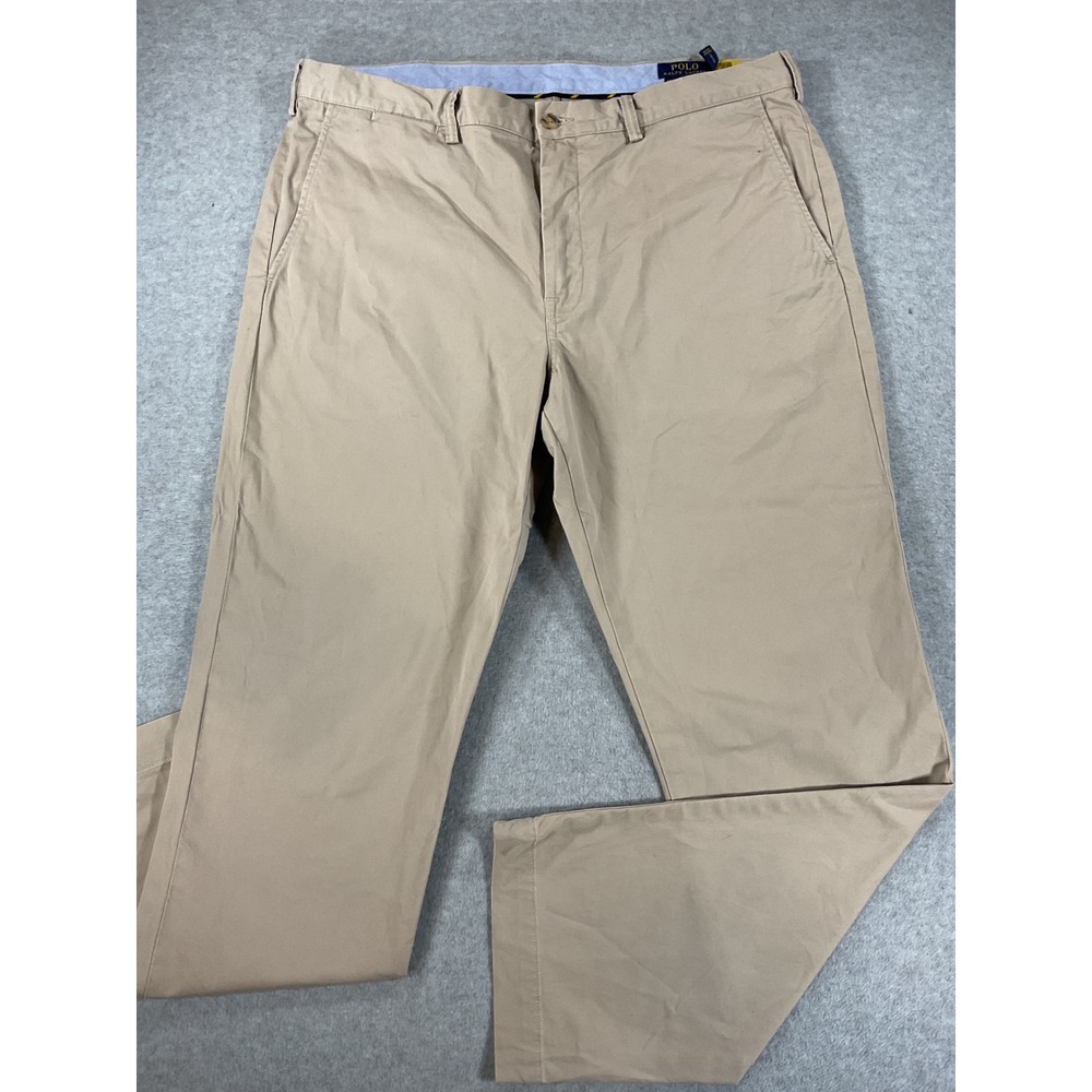 Polo Ralph Lauren Mens 38x32 Tan Khaki Stretch Straight Fit Chino Pants 2725